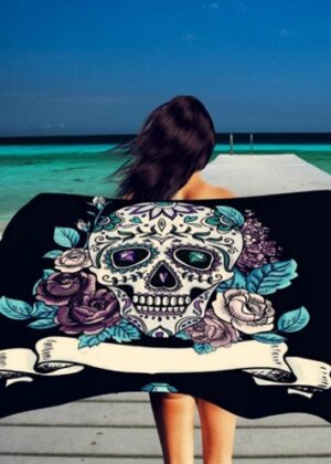 Square microfiber printed beach towel taro beach towel