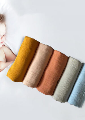 Pure Color Bamboo Cotton Wrap Towels For Newborn Babies