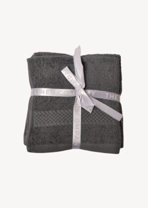 Slate Grey Dash Striped Face Towel - Set of 3
